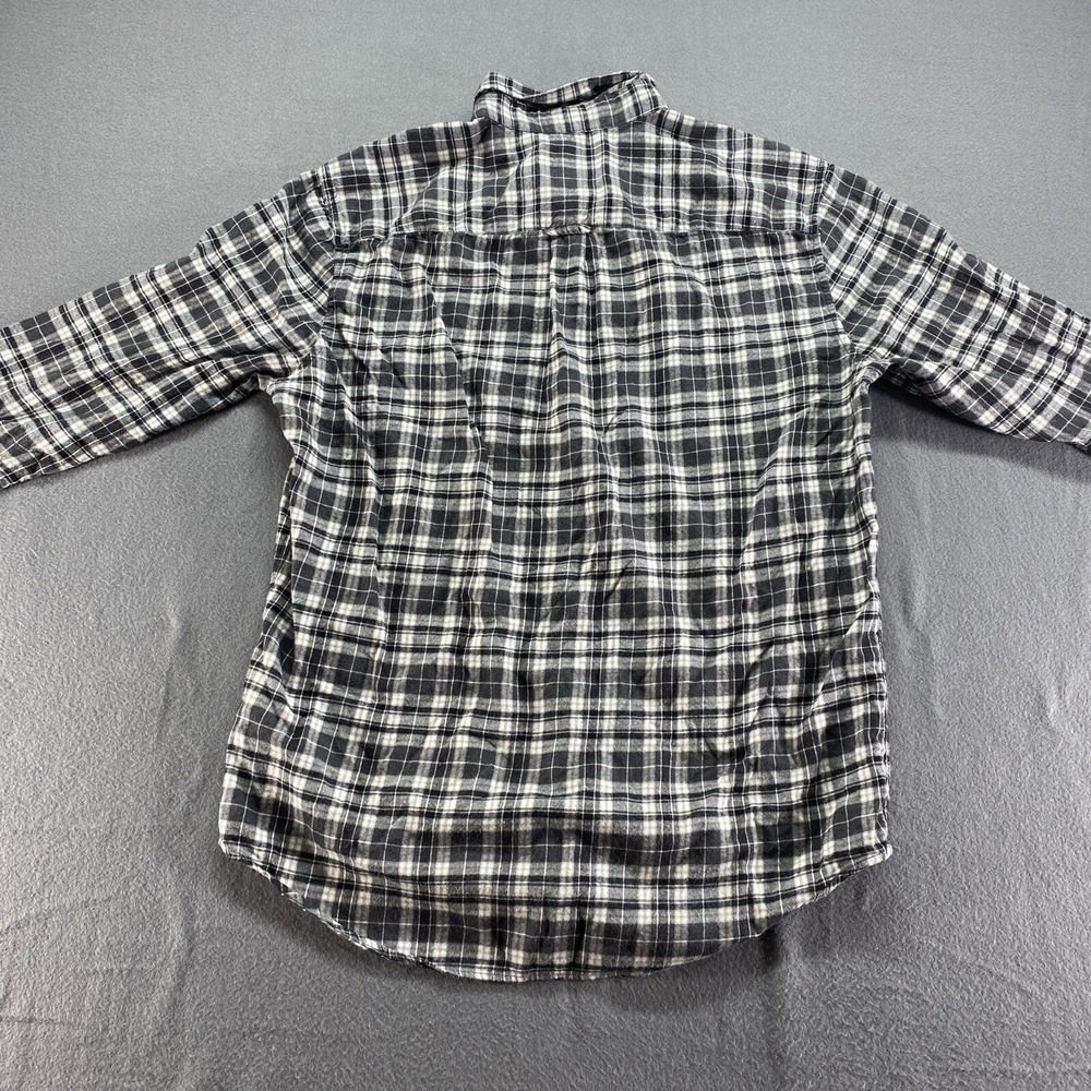American Eagle Button Down Shirt Mens Large Black White Plaid Long Sleeve Casual - Picture 9 of 11